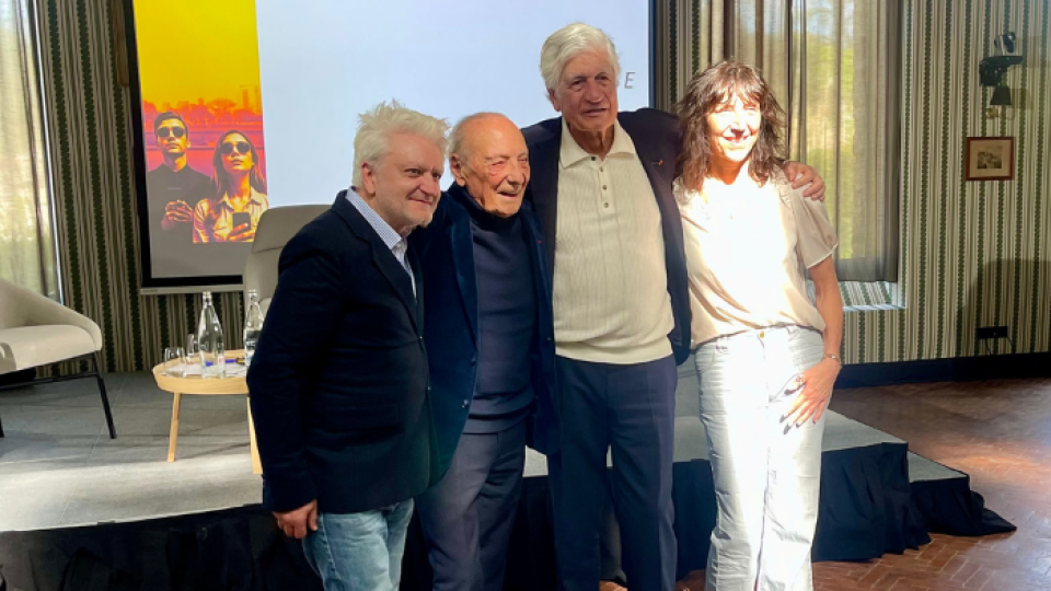 Stéphane Xiberras, Jacques Séguéla, Maurice Lévy et Valérie Decamp au 50e Grand Prix de la communication extérieure, le 3 avril 2025