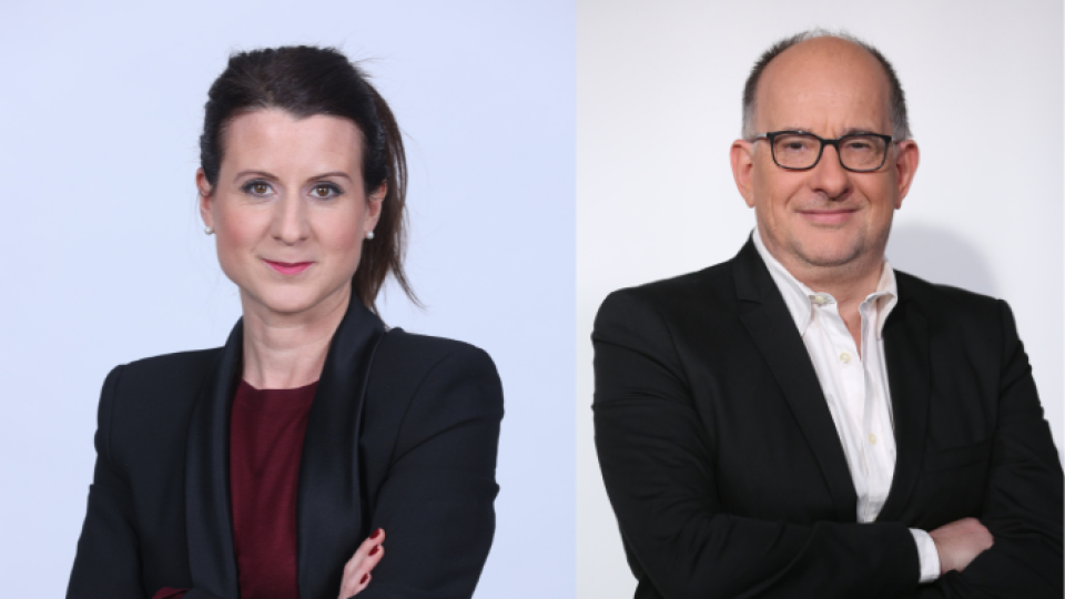 François Sorel, présentateur et rédacteur en chef de Tech & Co et Audrey Maubert, directrice de la rédaction BFM Business.